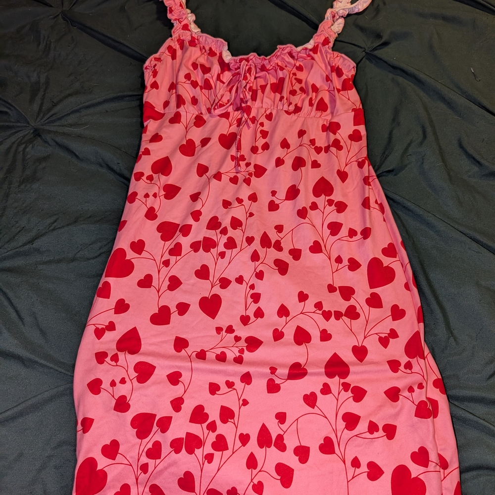 SHEIN Pink and Red Heart Chemise